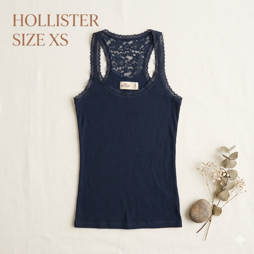 Hollister Coquette Lace Back Racerback Tank Top Women XS